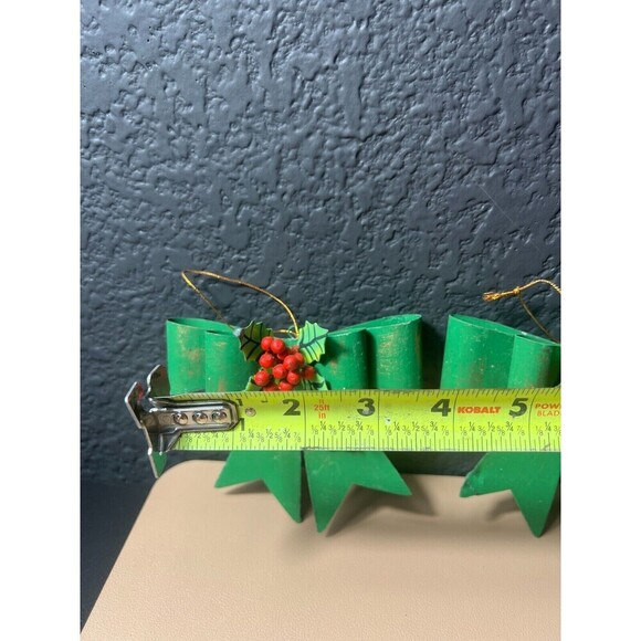 Lot of 3 Vintage Metal Ribbon Christmas Tree Holiday Ornament Tree Decor - Picture 4 of 5